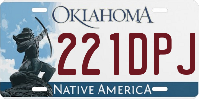 OK license plate 221DPJ