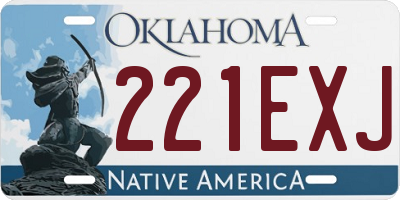 OK license plate 221EXJ