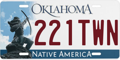 OK license plate 221TWN