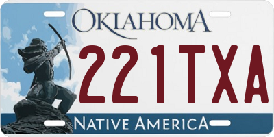 OK license plate 221TXA