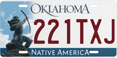 OK license plate 221TXJ