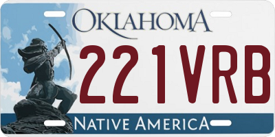 OK license plate 221VRB