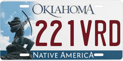 OK license plate 221VRD