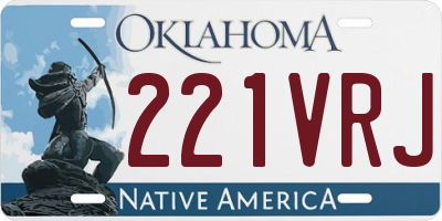 OK license plate 221VRJ