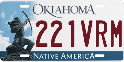 OK license plate 221VRM