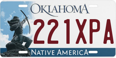 OK license plate 221XPA