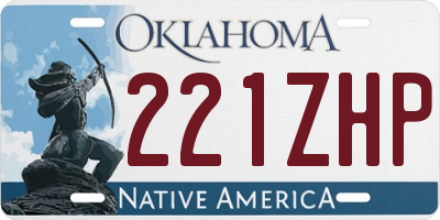 OK license plate 221ZHP