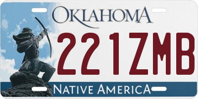 OK license plate 221ZMB