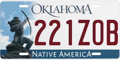 OK license plate 221ZOB