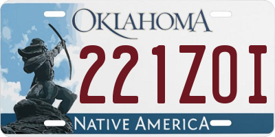 OK license plate 221ZOI