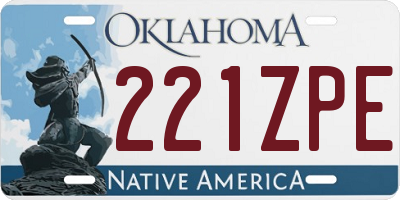 OK license plate 221ZPE