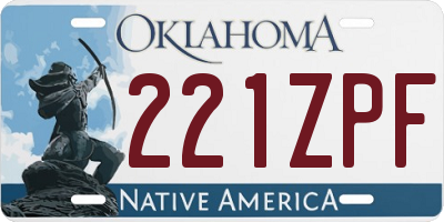 OK license plate 221ZPF