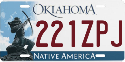 OK license plate 221ZPJ