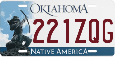 OK license plate 221ZQG