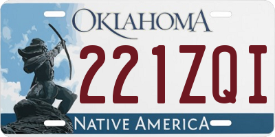 OK license plate 221ZQI