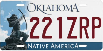 OK license plate 221ZRP