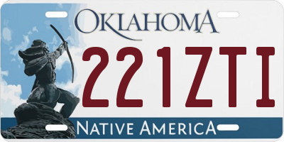 OK license plate 221ZTI