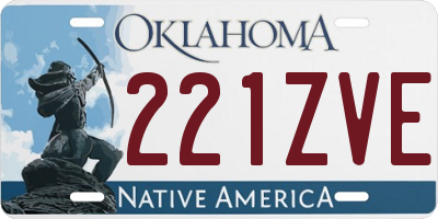 OK license plate 221ZVE