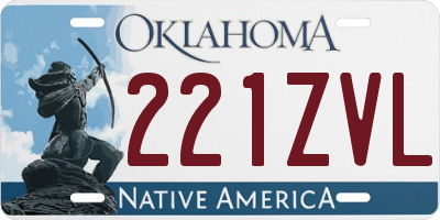OK license plate 221ZVL