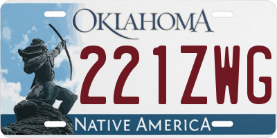 OK license plate 221ZWG