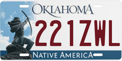 OK license plate 221ZWL