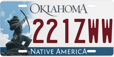 OK license plate 221ZWW