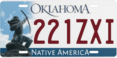 OK license plate 221ZXI