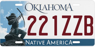 OK license plate 221ZZB