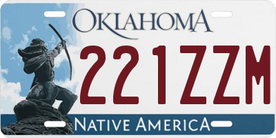 OK license plate 221ZZM