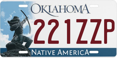 OK license plate 221ZZP
