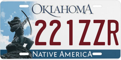 OK license plate 221ZZR
