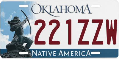 OK license plate 221ZZW