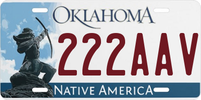 OK license plate 222AAV