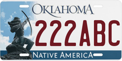 OK license plate 222ABC