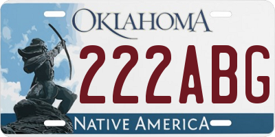 OK license plate 222ABG