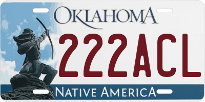OK license plate 222ACL