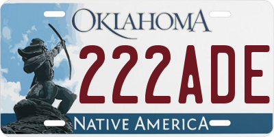 OK license plate 222ADE