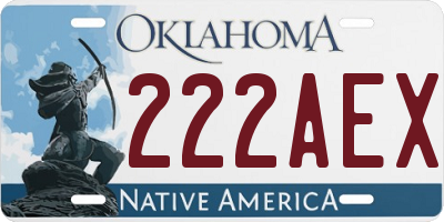 OK license plate 222AEX