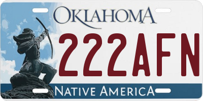 OK license plate 222AFN
