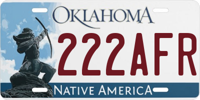 OK license plate 222AFR