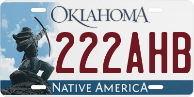 OK license plate 222AHB