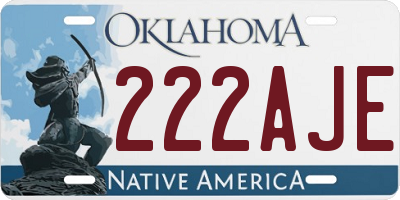OK license plate 222AJE