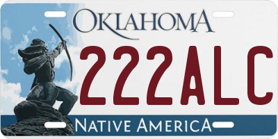 OK license plate 222ALC