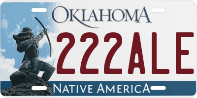 OK license plate 222ALE