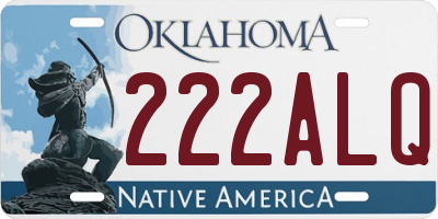 OK license plate 222ALQ