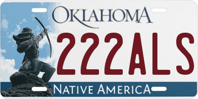 OK license plate 222ALS