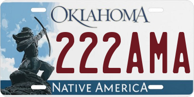 OK license plate 222AMA