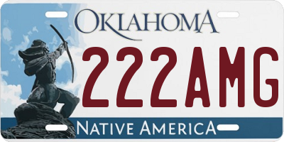 OK license plate 222AMG