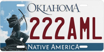 OK license plate 222AML