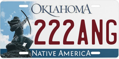OK license plate 222ANG